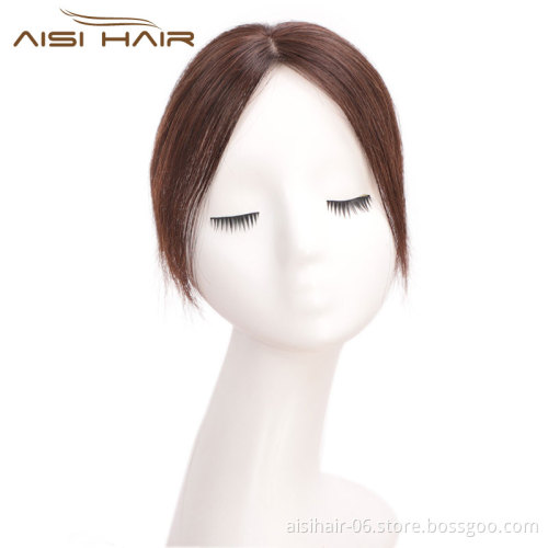 Aisi Hair Brazilian Human Hair 5x8 Toupee Breathable Silk Base Human Hair Toupee  Natural Black Cheap Women Toupee
